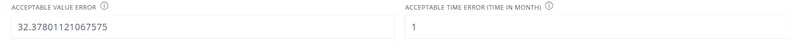 Acceptable Value Error and Acceptable Time Error parameter fields