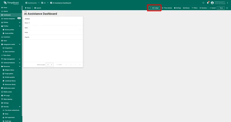 Click Add widget