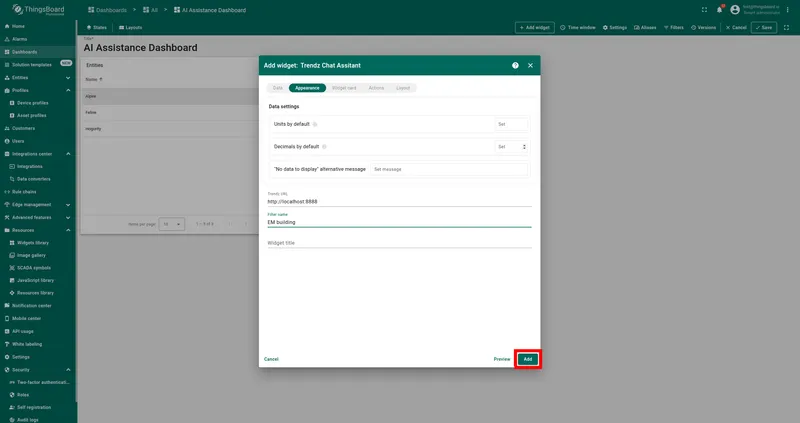 Set Filter name in Appearance