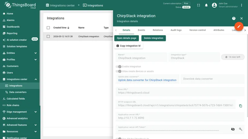 Edit ChirpStack integration