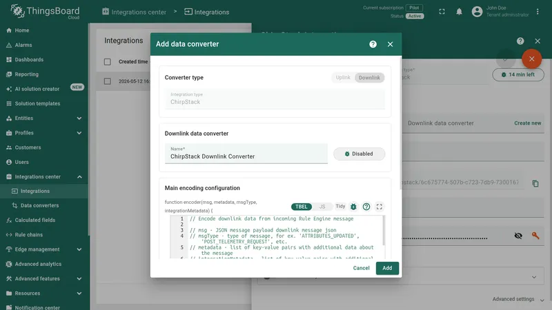 Configure ChirpStack downlink converter