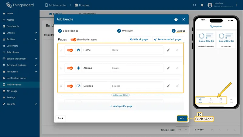 Configure navigation layout