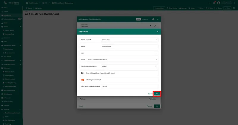 Configure the row-click action