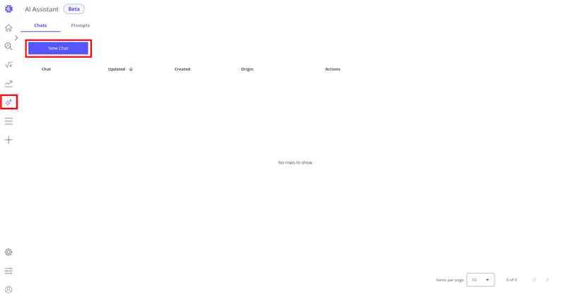 Open Assistant and click New Chat