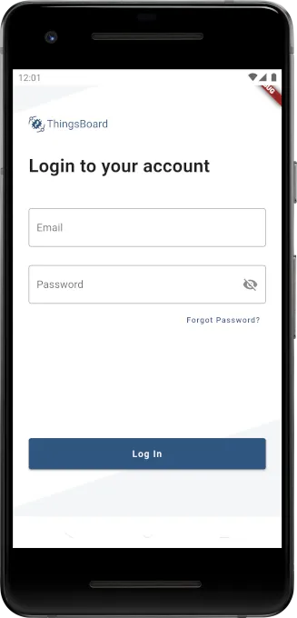 Android login screen