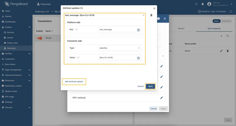 Add text_message attribute update with identifier