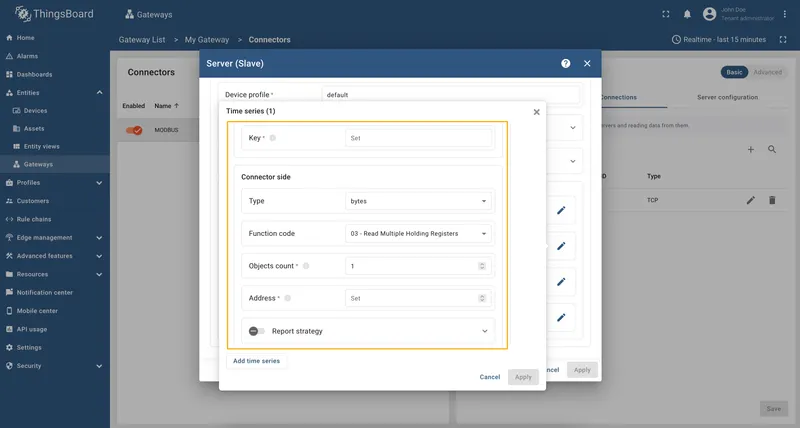 Attributes and timeseries overview
