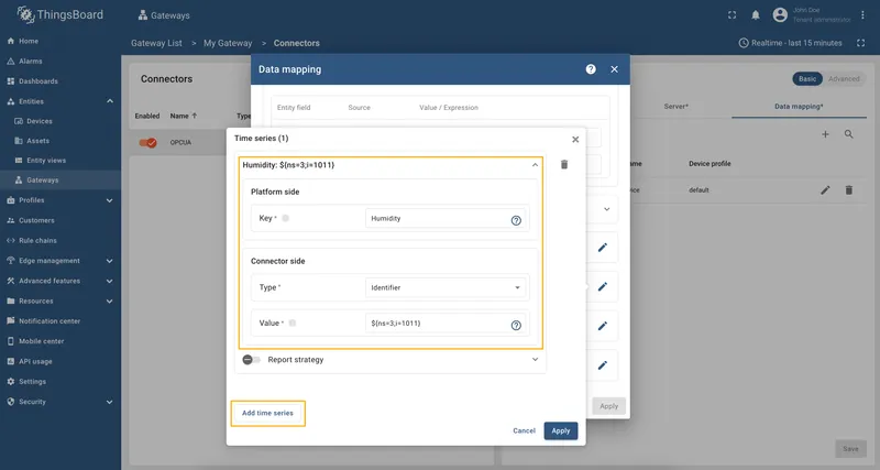 Add time series with identifier