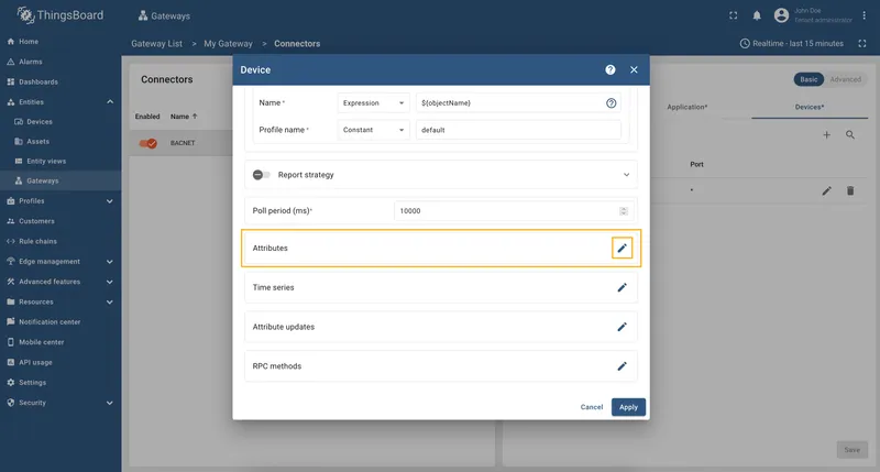 Click pencil icon of Attributes section