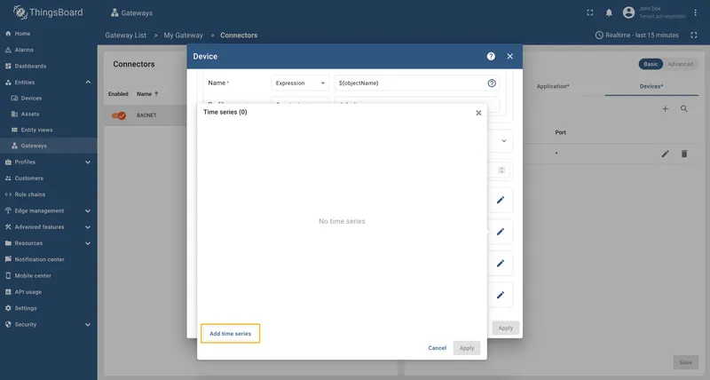 Click Add time series