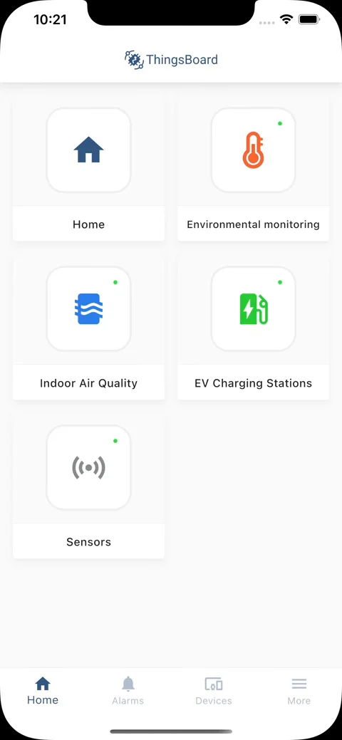 Home screen with flexible navigation