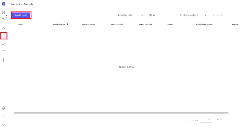 Open Prediction Model and click Create