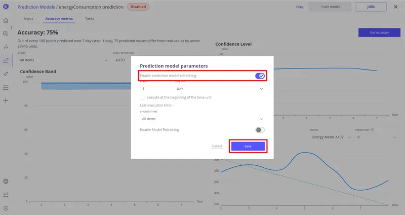 Enable prediction model refreshing
