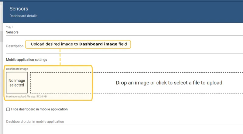 Open Dashboards menu