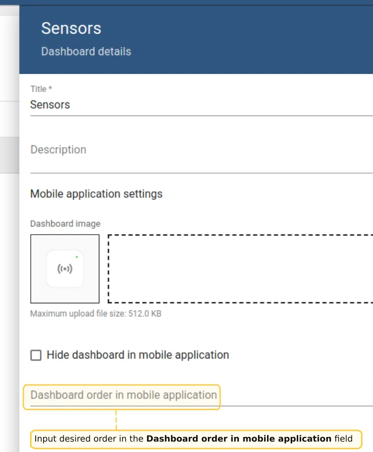 Open Dashboards menu