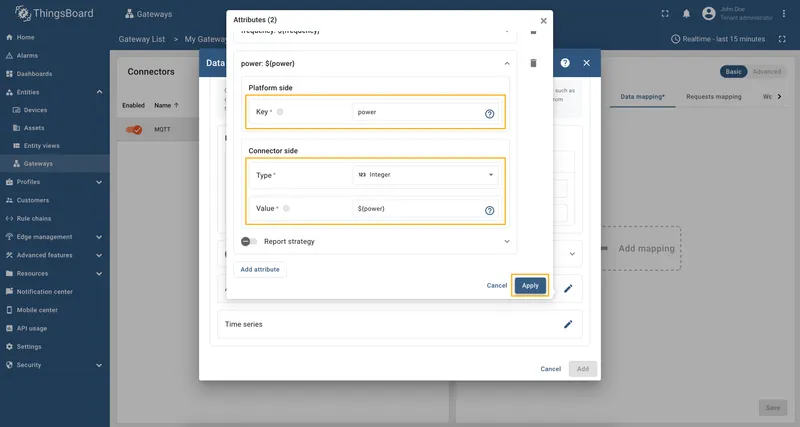 Add power attribute and click Apply