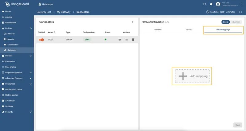 Go to Data mapping tab and click Add mapping