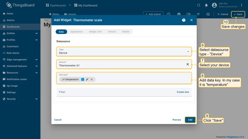 Device datasource configured