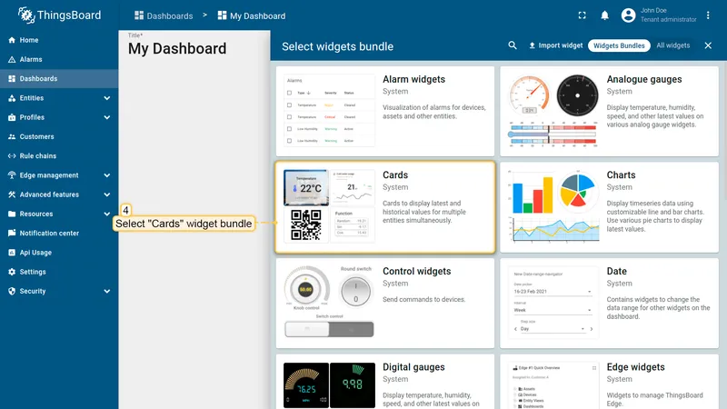 Entities count datasource type