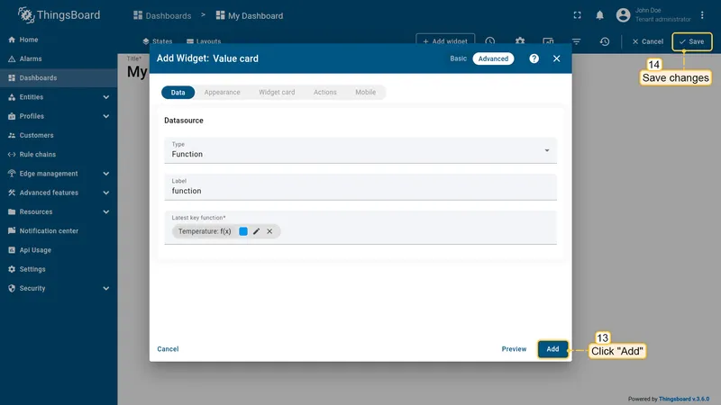 Function datasource configured