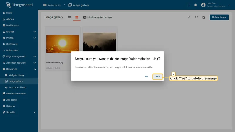 Confirm deletion