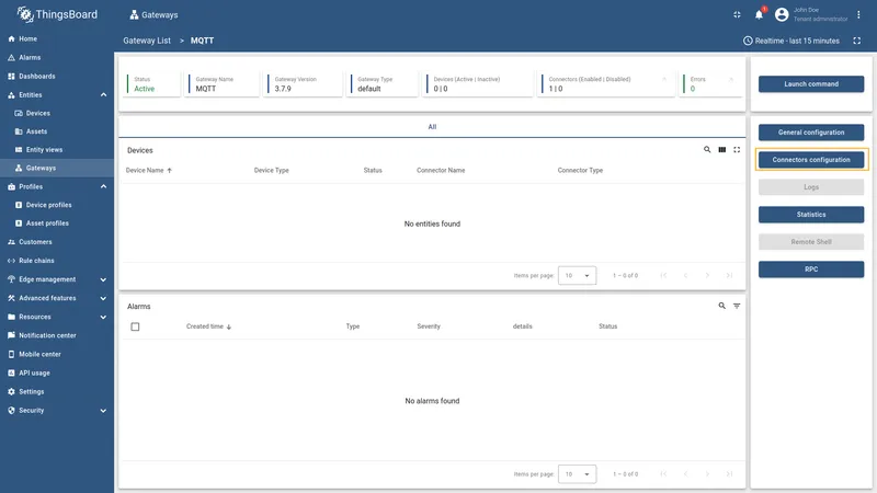 Click Connectors configuration