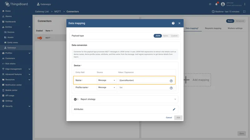 Configure Device Name from Message