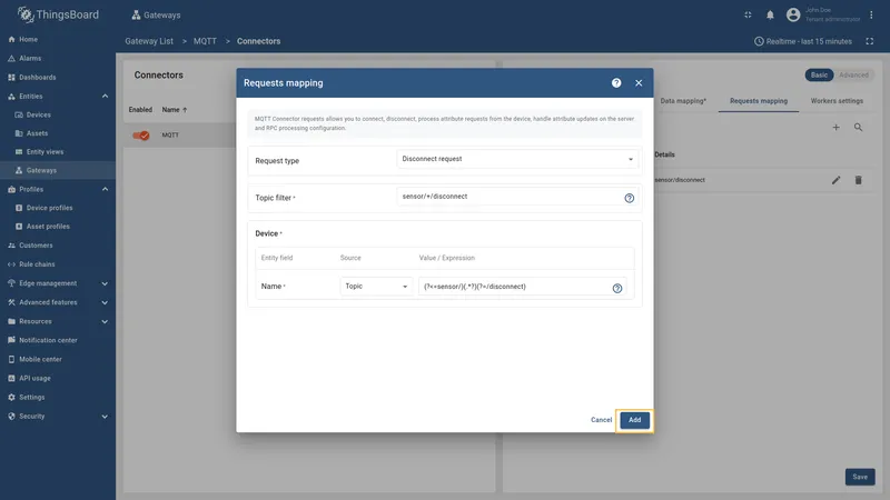 Save disconnect request changes