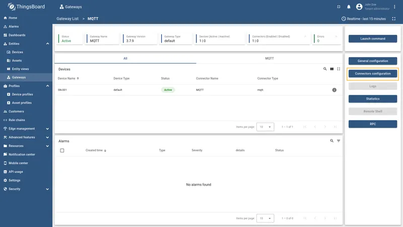 Click Connectors configuration