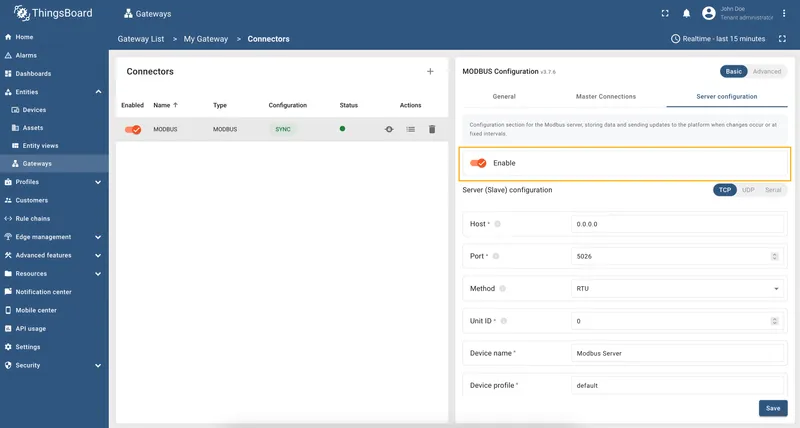 Enable gateway as a slave