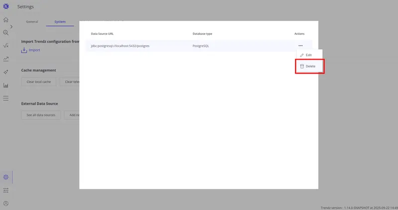 Open the datasource list