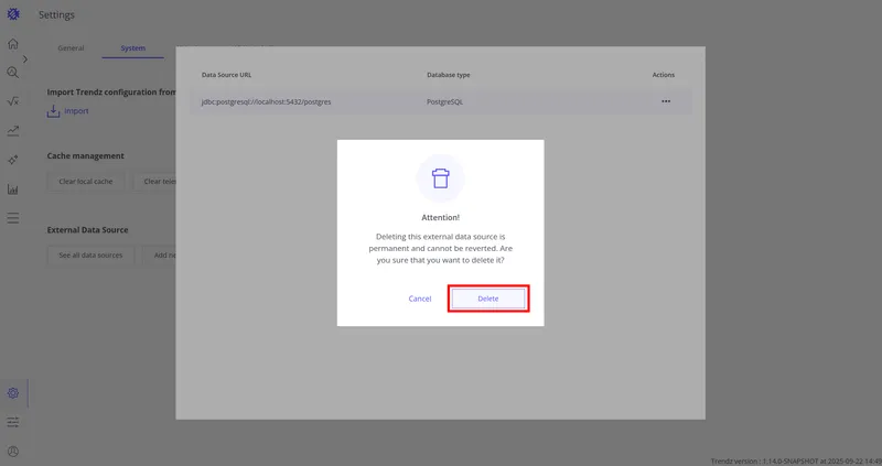 Select Delete from the action menu