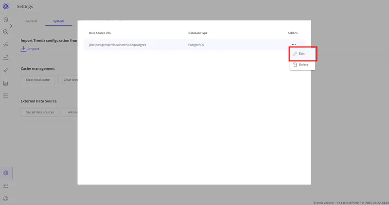 Select Edit from the action menu
