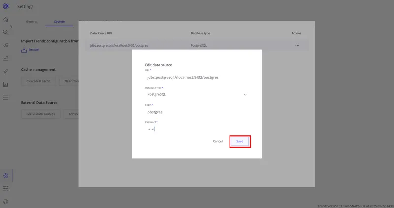 Edit connection details and save