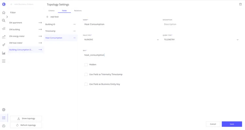 Configure the heat_consumption telemetry field