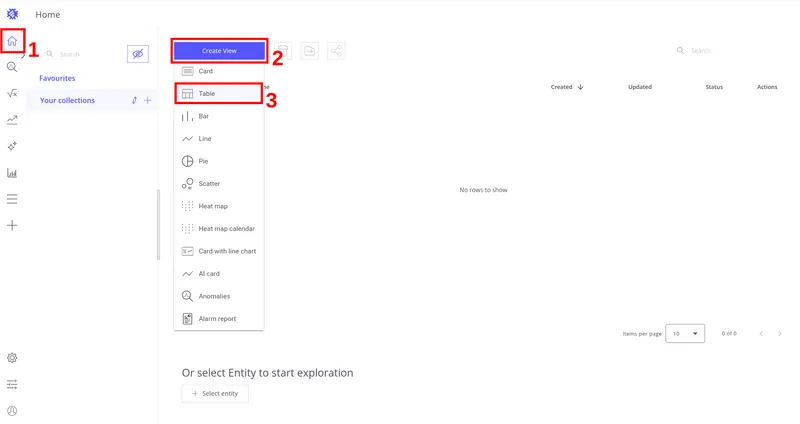 Create a new Table view