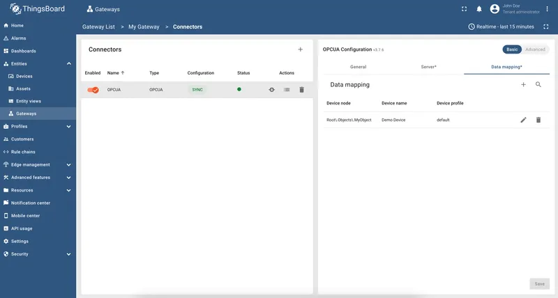 Connector configuration synchronization status