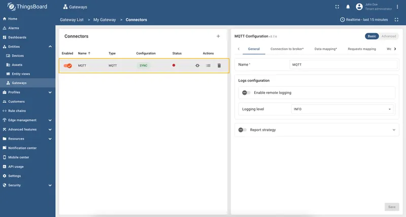MQTT connector created