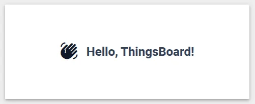 Hello World widget preview showing the greeting message