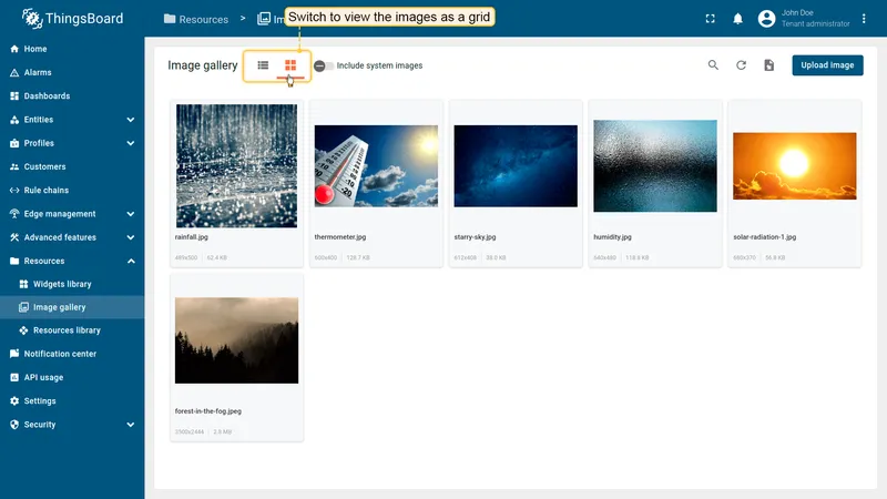 Grid view