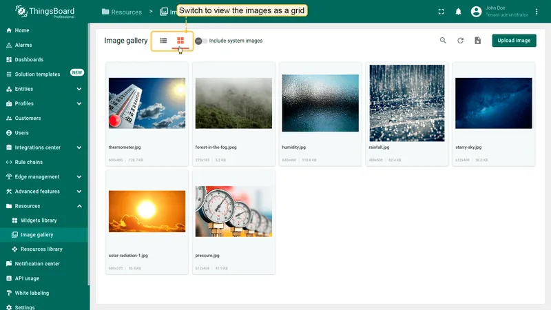 Grid view