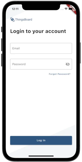 iOS login screen