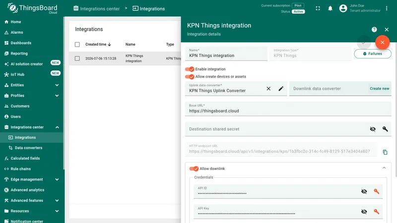 KPN Things integration in edit mode