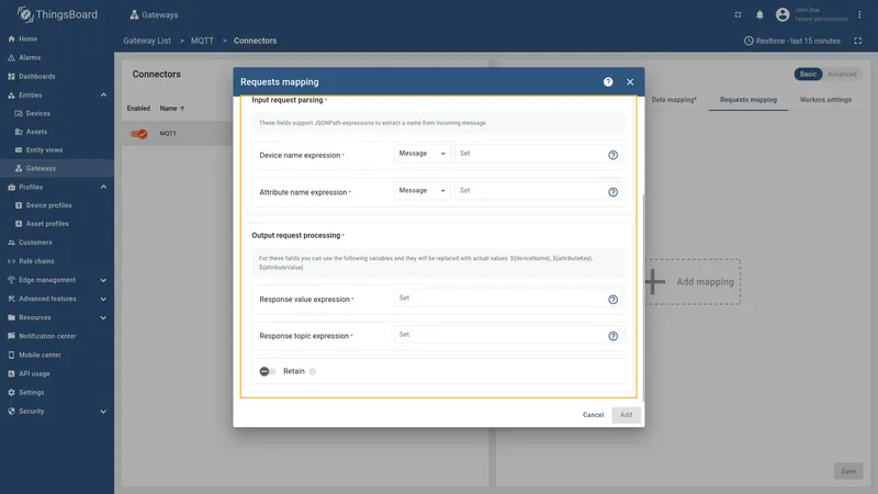 Configure attribute request expressions