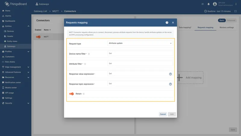 Configure attribute update expressions