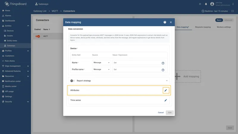 Click the pencil icon in the Attributes section