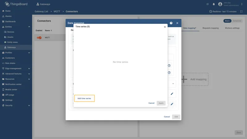 Click on Add time series