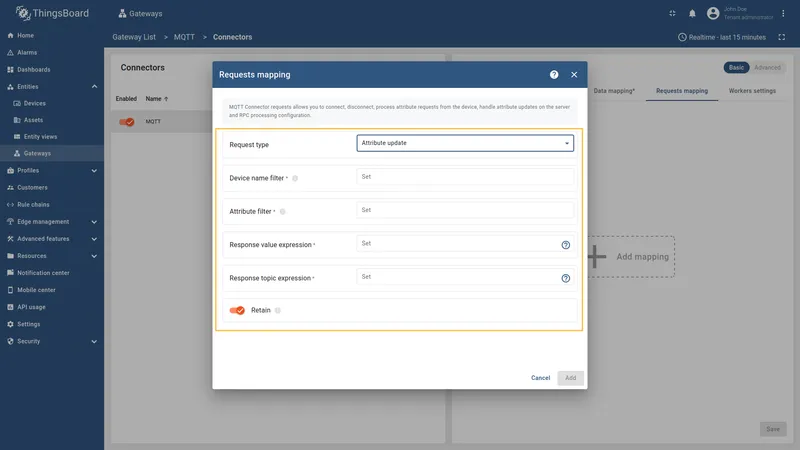 MQTT attribute updates overview