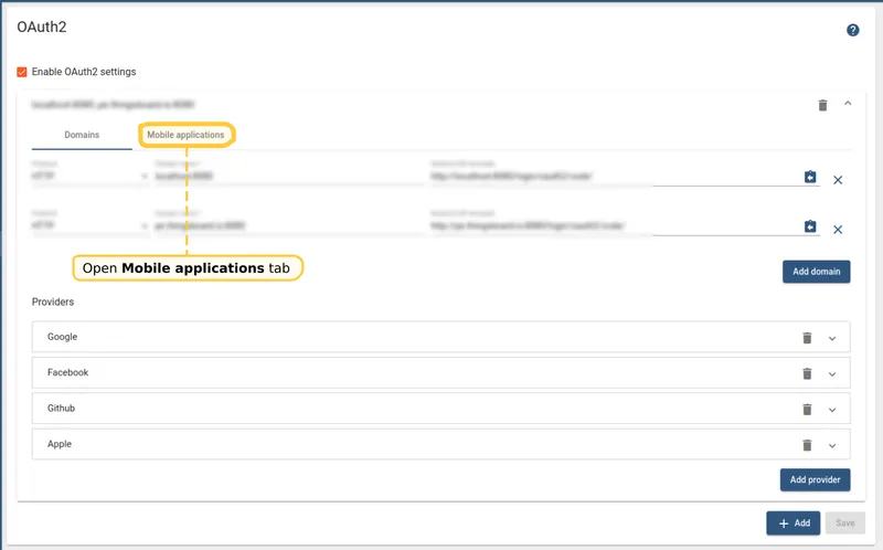 Navigate to System Settings OAuth2