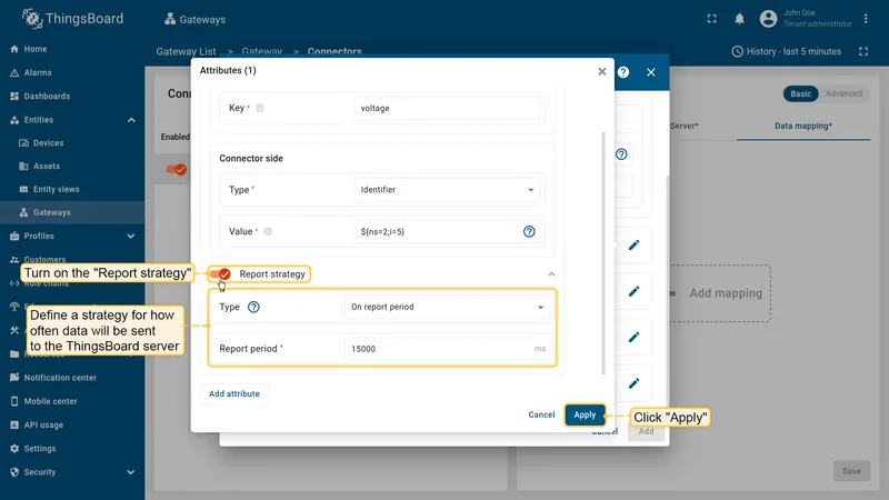 Report strategy configuration